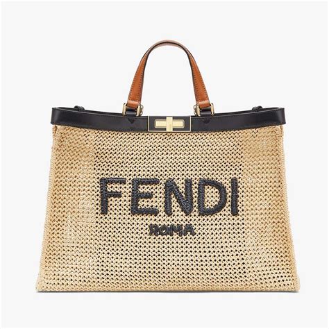 fendi raffia peekaboo bag interior